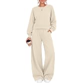 Sweetyweee Womens 2 Piece Sweatsuit Lounge Matching Set | Airport Travel Fleece Outfits ,Casual Tracksuit, Crewneck Soft Sweatshirt and Wide Leg Pants, Fashion Fall Winter Clothes
