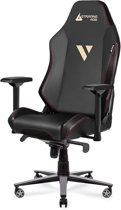 GTRACING Silla Gaming Escritorio Gamer Oficina Ergonomica para Ordenador Cuero de PU 4D Reposabrazos Respaldo Reclinable GTPLAYER Series Negro