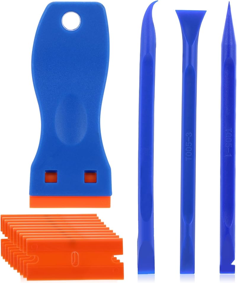 Abeillo Multipurpose Plastic Scraper kit with 10 Replacement Blades