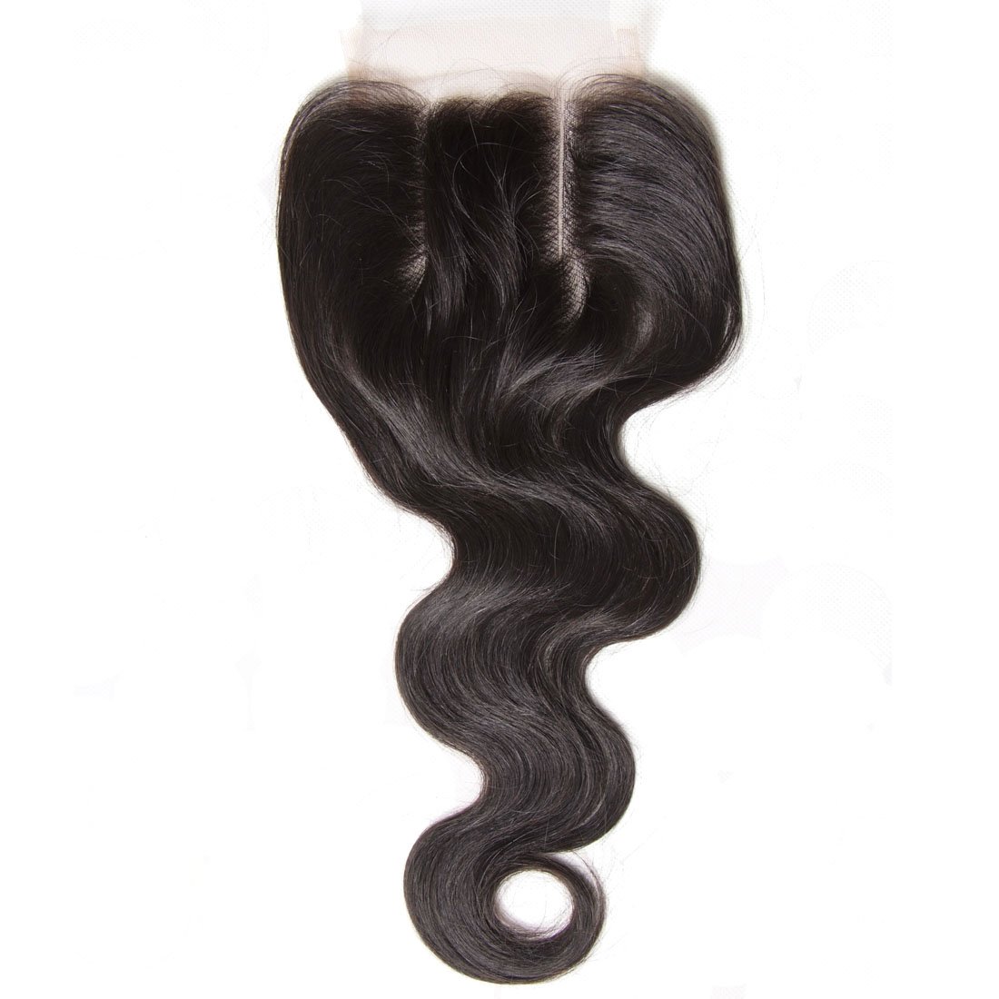 B&F Hair Brazilian Virgin Hair 1 Piece 3 Part Body Wave Lace Closure 100 Unprocessed Human Hair Extensions Natural Color 30 35g/pc (16'' closure)