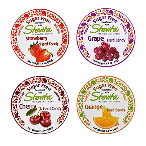 Stevita Stevia Sugar Free Hard Candy - Strawberry, Grape, Cherry, Orange