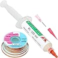 KELLYSHUN KL-533 No Clean Soldering Flux Paste & Solder Wick,Solder Flux for Electronics Soldering 10ML/Bottle (1 PACK), 4.9Ft Desoldering Wick (1 PACK)
