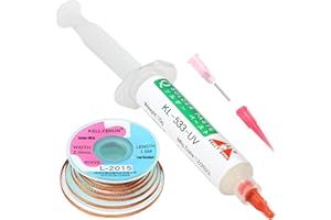 KELLYSHUN KL-533 No Clean Soldering Flux Paste & Solder Wick,Solder Flux for Electronics Soldering 10ML/Bottle (1 PACK), 4.9Ft Desoldering Wick (1 PACK)