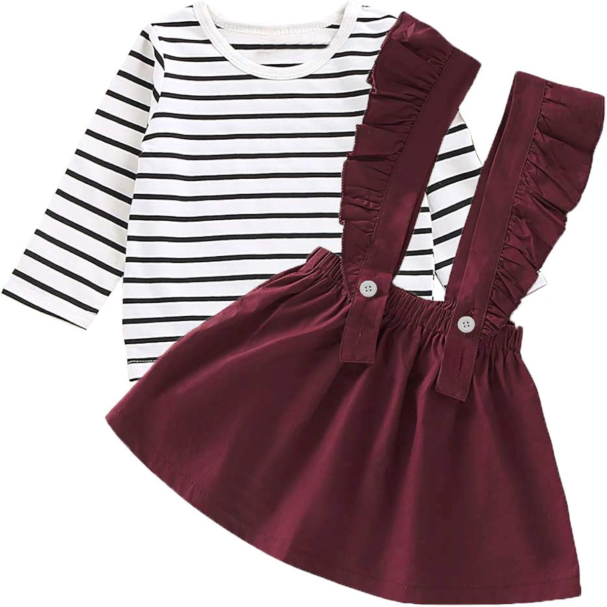 Baby Girls Suspender Dress Sets Cute Suspender Skirt Toddler Kids Long