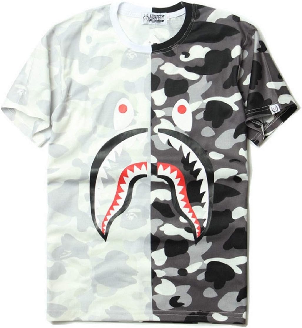 Juniors Casual Fashion Crewneck T Shirt Shark Camo Tees Tops for Teens