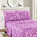 6 Piece: HOTEL LUXURY Kendall Printed Bed Sheet Set, Platinum Extra Soft and Comfortable, Deep Pocket, Brushed Microfiber 1800 Bedding - Wrinkle, Fade, Stain Resistant - Hypoallergenic (Queen, Purple)