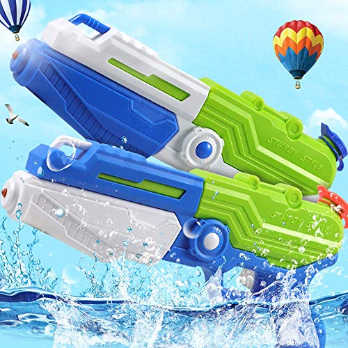 DEKIRU 2 Pack Super Water Guns High Capacity Water Soaker Blaster Squirt Gun, Shoots Up to 35 Feet Game Party Favor Toy for Kids and Adults Swimming Pools Outdoor Beach Water Fighting Toys