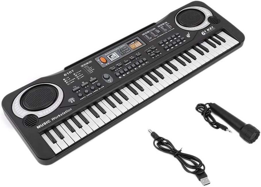 Momongel 61 Keys Digital Electronic Keyboard Piano Musical Toy Gifts Mic Records for Kids