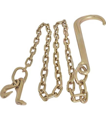 Labwork J Hook & R Hook Recovery Tow Chain - 5/16 X 8 FT Grade 70 (15,400 Lbs)