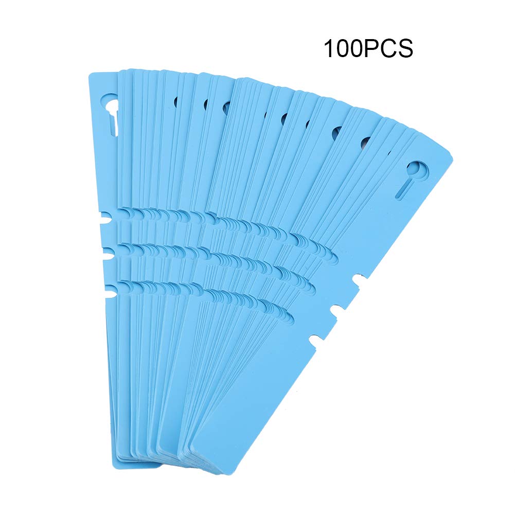 100Pcs Plastic Plant Hanging Tree Tags Hanging Plant Seed Labels Waterproof Nursery Garden Labels for Plant Identification of Modern Garden (Blue)