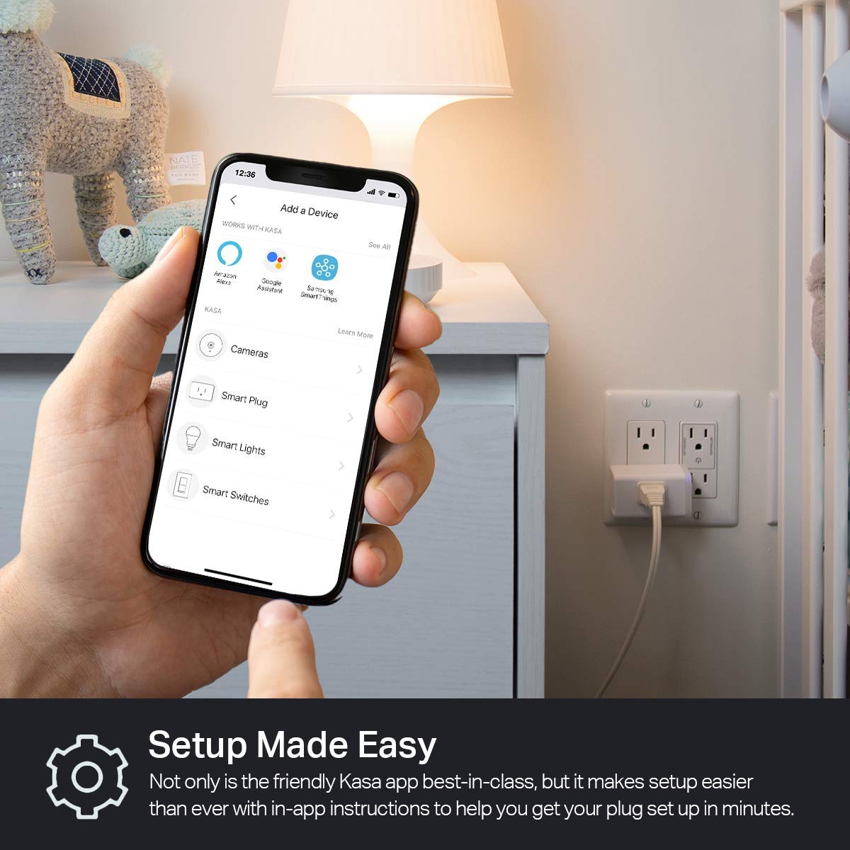 Kasa Smart Plug HS103P2, Smart Home Wi-Fi Outlet Works with Alexa, Echo, Google Home & IFTTT, No Hub Required, Remote Control,15 Amp,UL Certified, 2-Pack White