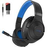 2.4Ghz Wireless Gaming Headset for PC, PS5, PS4, MacBook, with Microphone, Over-Ear Bluetooth Gaming Headphones for Cell Phon