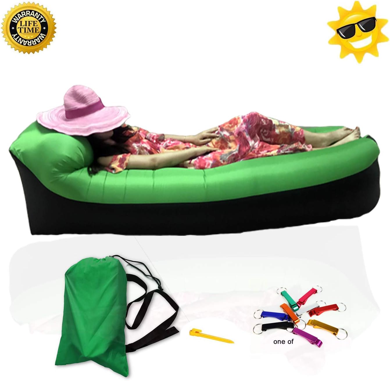 HZJY Inflatable Lounger Portable Sleeping Air Sofa and Pool Float-Best for Indoor or Outdoor Hangout or Inflatable Lounge for Hiking Camping Beach Festivals Picnic Parties