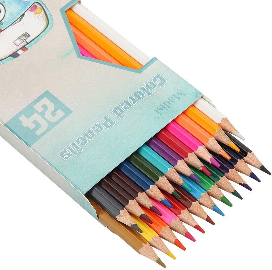Madisi Colored Pencils Bulk - Pre-Sharpened - 12 Packs of 24-Count - 288 Colored Pencils for Kids: Toys & Games