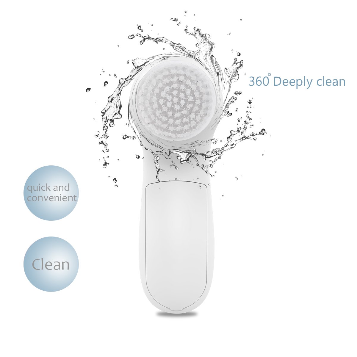 PIXNOR P2017 Waterproof Facial Cleansing Brush and Massager with 7 Brush Heads for Removing Blackhead, Exfoliating and Massaging (Light Blue): Beauty