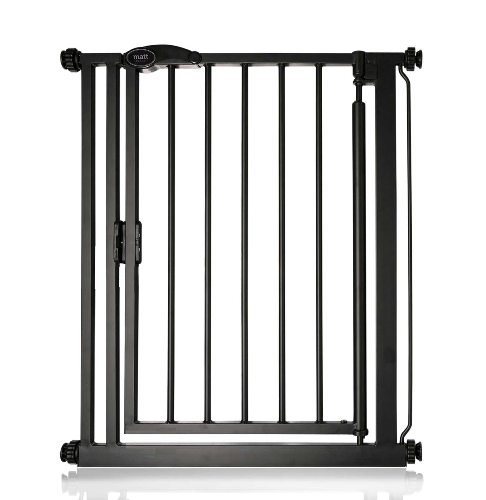 Safetots Pressure Fit Self Closing Stair Gate, Narrow, 68.5cm - 75cm, Matt Black, Auto Closing Baby Gate, Safety Barrier for Toddler, Easy Installation