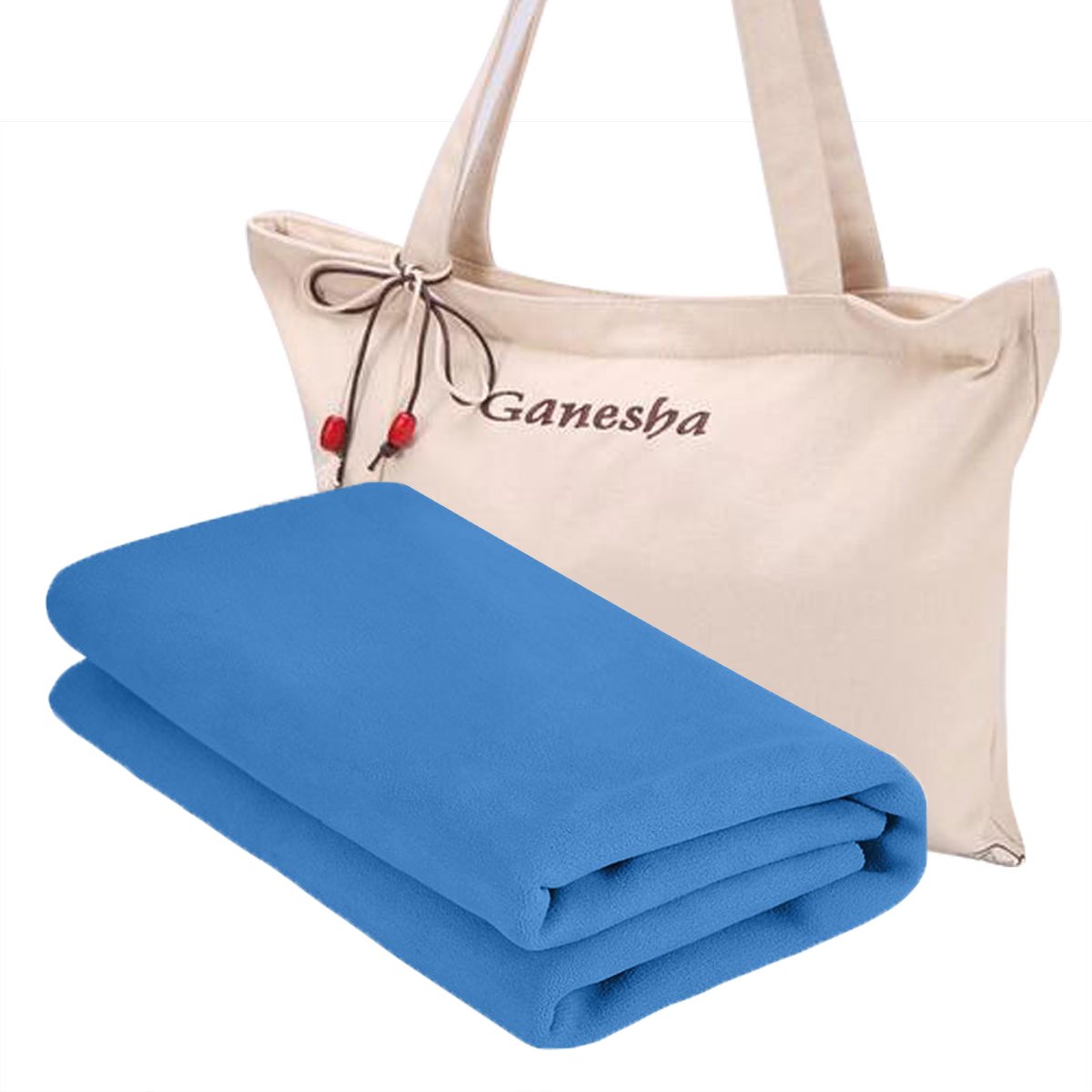 Ganesha Travel Yoga Mat Foldable Machine Washable and Dry Perfect for Bikram Hot Yoga 1mm Thick-Blue