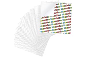 MANNIDOO Peel-and-Stick Baseplates, 10 Packs 10" x 10“ Classic Adhesive Building Base Plates for Walls and Tables - 100% Compatible with All Major Brands (White)