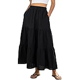 MISSMILLER Women’s Boho Maxi Skirts Trendy Summer 2026 Spring Flowy Swing A Line Tiered Skirt Beach Vacation Clothes Dress