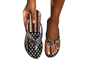 Eduavar Sandals for Women Casual Summer, Sandals Women Dressy Summer 4th of July Flip Flops Comftable Anti-Slip Flat Sandal