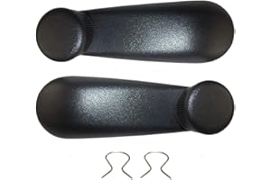 AUTOANDART Brock Replacement Driver and Passenger Side Black Manual Window Crank Handles Set Compatible with 1999-2020 Silverado/Sierra & 2000-2014 Tahoe/Suburban/Yukon/Yukon XL & 2007-2013 Avalanche