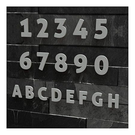 Colours-Manufaktur Hausnummer Modern 0-9 und A-H *Made IN Germany* viele Größen wählbar (15 cm, Edelstahl gebürstet)