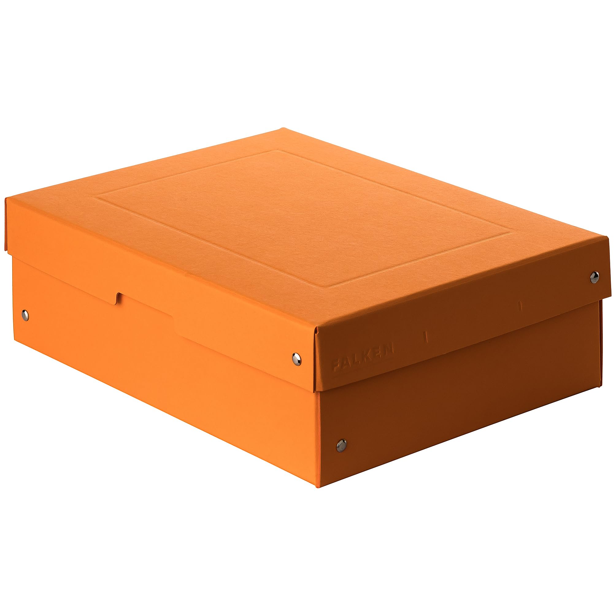 FALKEN Original PureBox Pastel Made in Germany 100 mm High DIN A4 Orange Storage Box with Lid Made of Sturdy Cardboard Vegan Gift Box Transport Box All-Purpose Box