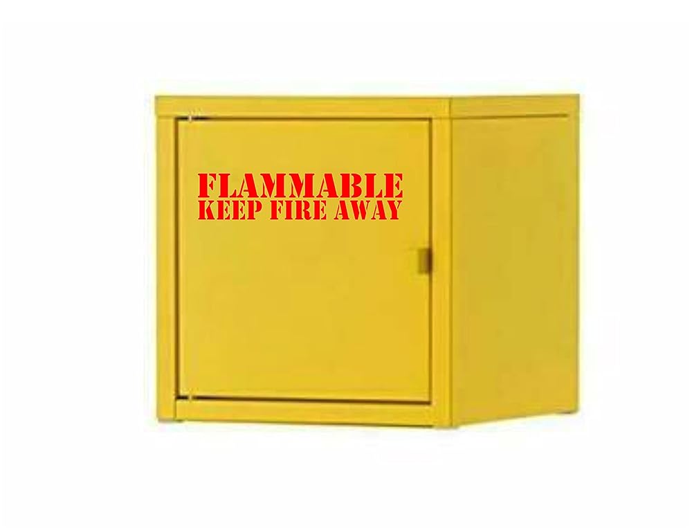 Flammable keep fire away sticker decal diecut Handmade