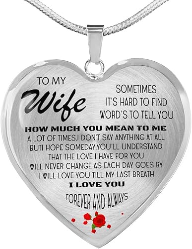 heart necklace for wife