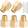 Brass Pipe Fitting,1/4 Inch NPT Male to 3/8 Inch NPT Female Brass Pipe Hose Tube Fitting 1/4'' Male NPT to 3/8'' Female NPT Reducer Adapter 5pcs (1/4 npt male x 3/8 npt female)