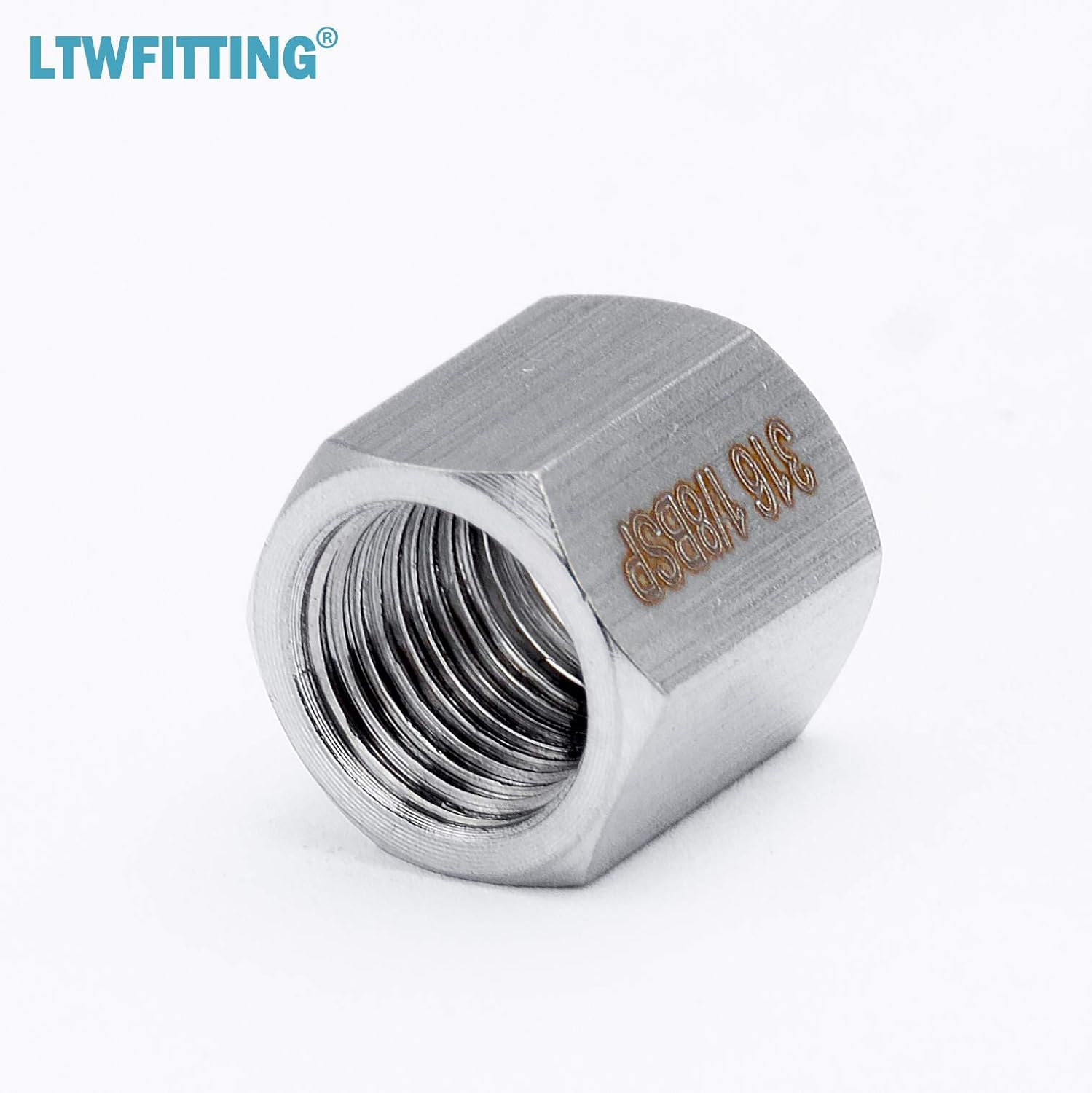 LTWFITTING 1/8-Inch Female BSPP Pipe Cap Fitting Stainless Steel 316 (Pack of 5), 1/8" Female BSPP - Image 5