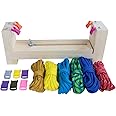 Adjustable Length Paracord Jig Bracelet Maker - Wooden Frame Jig - Paracord Braiding and Weaving DIY Craft Tool Kit - 550 Paracord and Buckles Included
