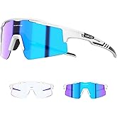 KAPVOE Photochromic Cycling Glasses Mountain Bike Sunglasses Clear MTB Bicycle Riding Baseball Running Golf for Men Women K75