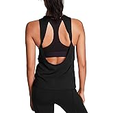 Mippo Workout Tops for Women Open Back Yoga Shirts Tank Tops Athletic Tops Gym Workout Clothes