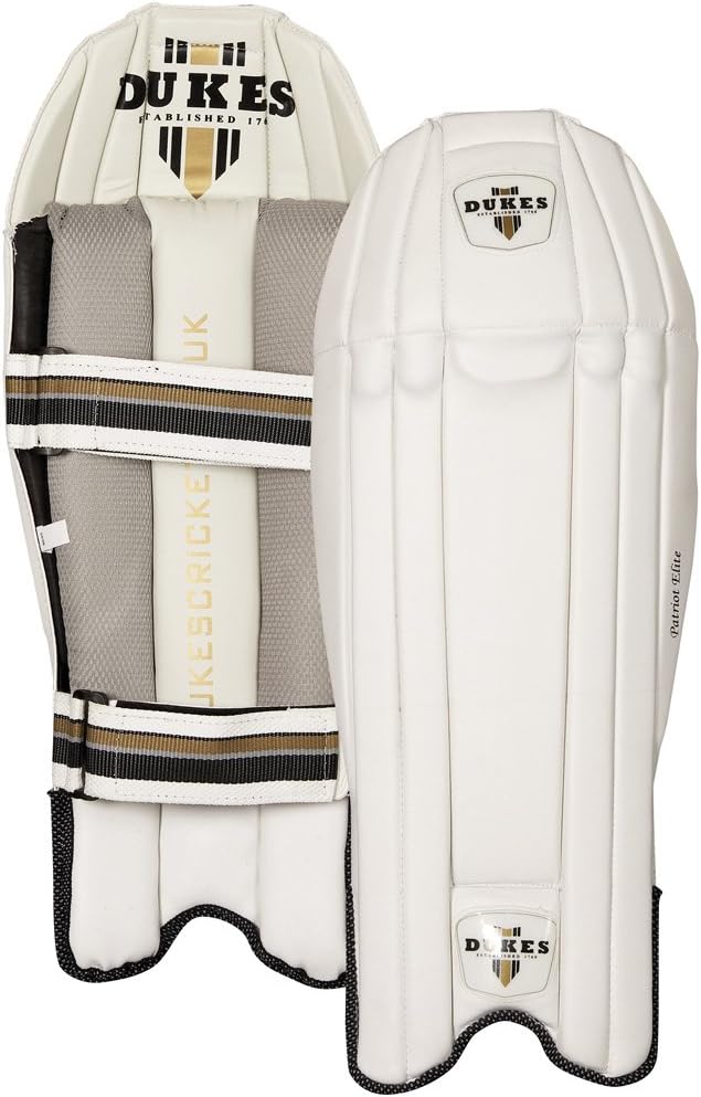 DUKES Patriot Elite Cricket Wicket Keeping Top Level Durable Lightweight Pads
