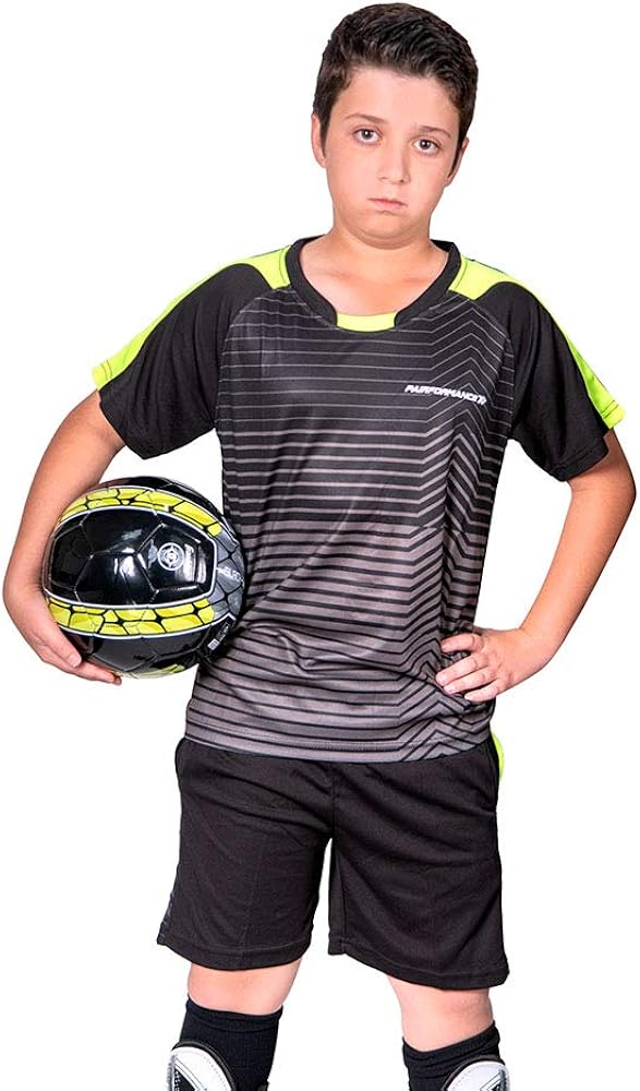 PAIRFORMANCE Boys' Soccer Jerseys Sports Team Training Uniform Age 6-12 Boys-Girls Youth Shirts and Shorts Set Indoor Soccer. : Clothing