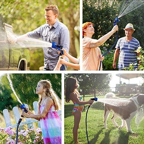 WOVUU Garden Hose Expandable 100FT,Flexible Durable Water Hose with 10 Spray Hose Nozzle/Self-Locking Leakproof Self-installion/Lightweight No-Kink/3750D Fabric/3-Layers Latex/3/4 Solid Brass - Thumbnail 6