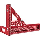 DUIMIMI 3D Multi Angle Measuring Ruler, Metric Aluminum Alloy Carpenter Square, Hole Scribing with Pin, 22.5-90 Degree, Woodworking Tool, Accurate Marking, for Carpentry