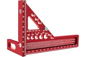 Metric 3D Multi Angle Measuring Ruler, High Precision 22.5/90 Degree Woodworking Square Protractor, Aluminum Alloy Miter Tria