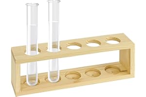 SHIDOW Wooden Test Tube Rack- Holds 5 x 30mm, 5 Holes Lab Test Tube Holder, Test Tube Wooden Centrifuge Tube Holder, 3" Tall - Economy Unfinished Hardwood Construction Labs