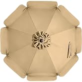 MASTERCANOPY 9ft Valance Replacement Canopy for Patio Umbrella, Khaki | Fade/UV-Resistant, Vented, Fits 8 Rib/9 Ft Frames, Dropped Edge &ndash; Canopy Only (No Pole/Ribs)