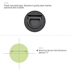 uxcell Flush Pull Ring Handle 40x10mm, Plane Drawer