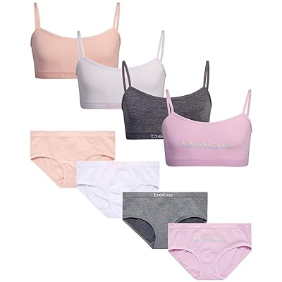 Buy Bebe Girls Underwear Set Seamless Cami Training Bra And Matching Panties 8 Piece Online In Turkey B08t1s8chq