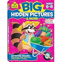 School Zone - Big Hidden Pictures & More Workbook - Ages 6 to 8, 2nd Grade, 3rd Grade, Search & Find, Picture Puzzles, Hidden Objects, Mazes, and More (School Zone Big Workbook Series)