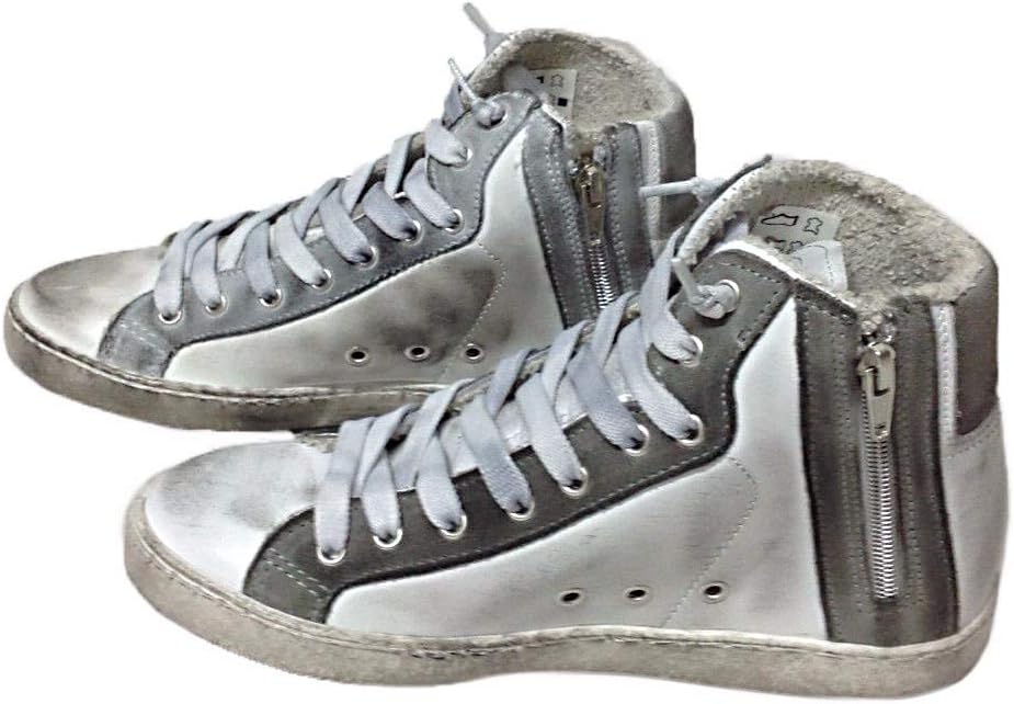 VIA CONDOTTI Scarpe Sneakers Alte Uomo Donna Pelle Bianco Ghiaccio Grigio  sfumato Nuovo Prodotti per la pulizia e accessori urban-earth.co.uk