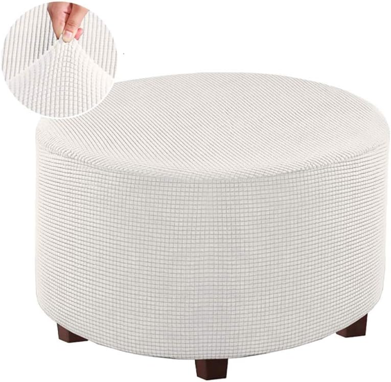 VIENLOVE Round Ottoman Slipcover Polyester Blend Footstool