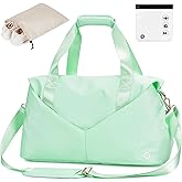 Ceneda 17" Gym Bag for Women with Wet Pocket & Shoe bag, Lightweight Duffel Waterproof Carry On Duffle for Travel, Yoga, Overnight (Light Green)