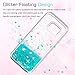 LeYi for Galaxy S7 Case with Tempered Glass Screen Protector [2 Pack] for Girls Women, Cute Glitter Shiny Quicksand Clear Phone Case with Car Holder Kickstand for S7 ZX Turquoise