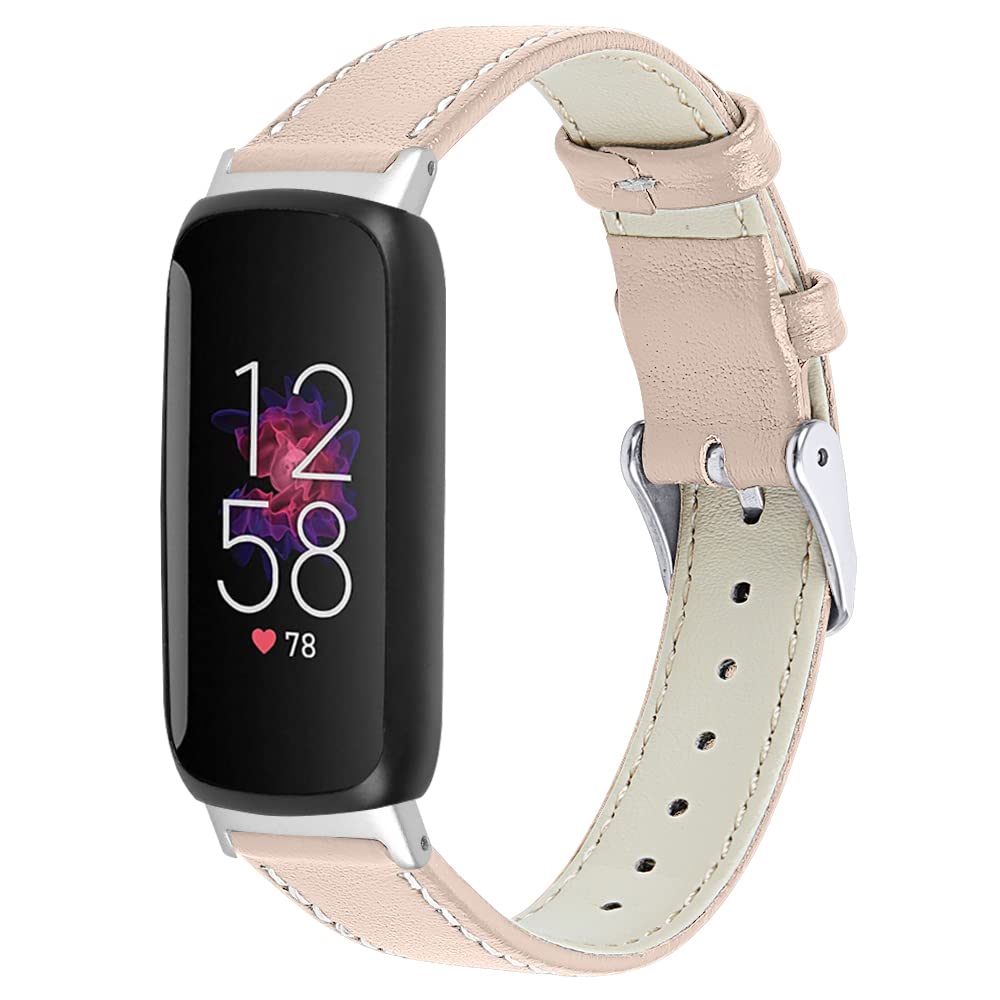 Chofit Straps Compatible with Fitbit Inspire 3 Strap, Replacement Leather Band Pattern Floral Wristband Bracelet for Inspire 3 Activity Tracker (Apricot)