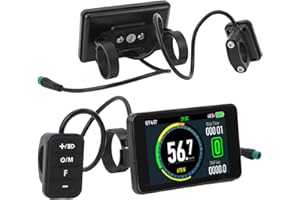 BONKZEBU Electric Cycling T8 LCD Display Colorful Screen 24V 36V 48V 52V 60V 72V, Water Proof Electric Cycle LCD Display Panel for Replacement